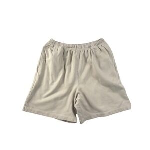 Summit Hill Womens Beige Cotton Elastic Waist Shorts Size Medium Made in USA